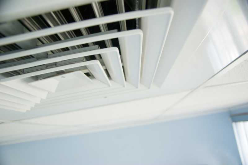 What to Expect During Your Commercial HVAC Installation. Image is a photograph of a ceiling air vent.